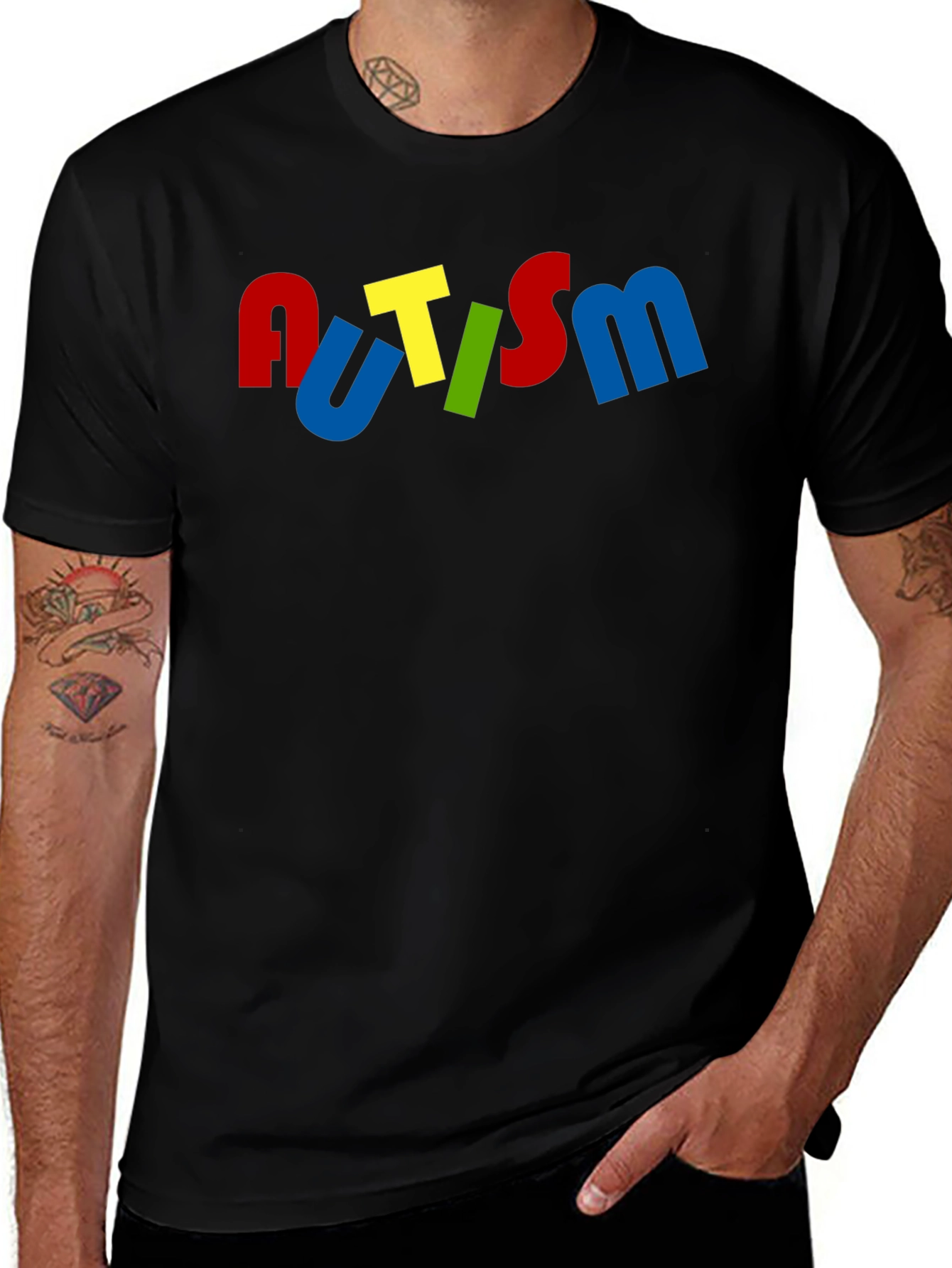 Autism Awareness T-Shirt Colorful Letter Graphic