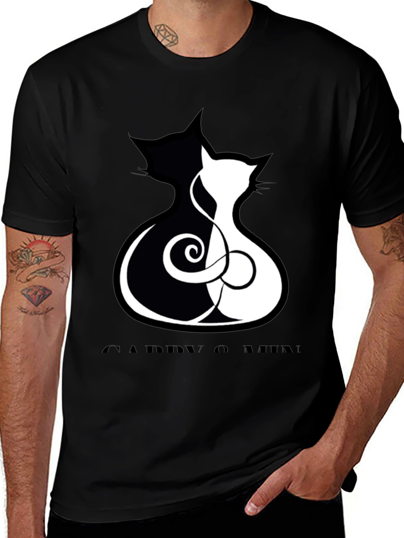 Variant 29 of Yin Yang Cats Graphic T-Shirt