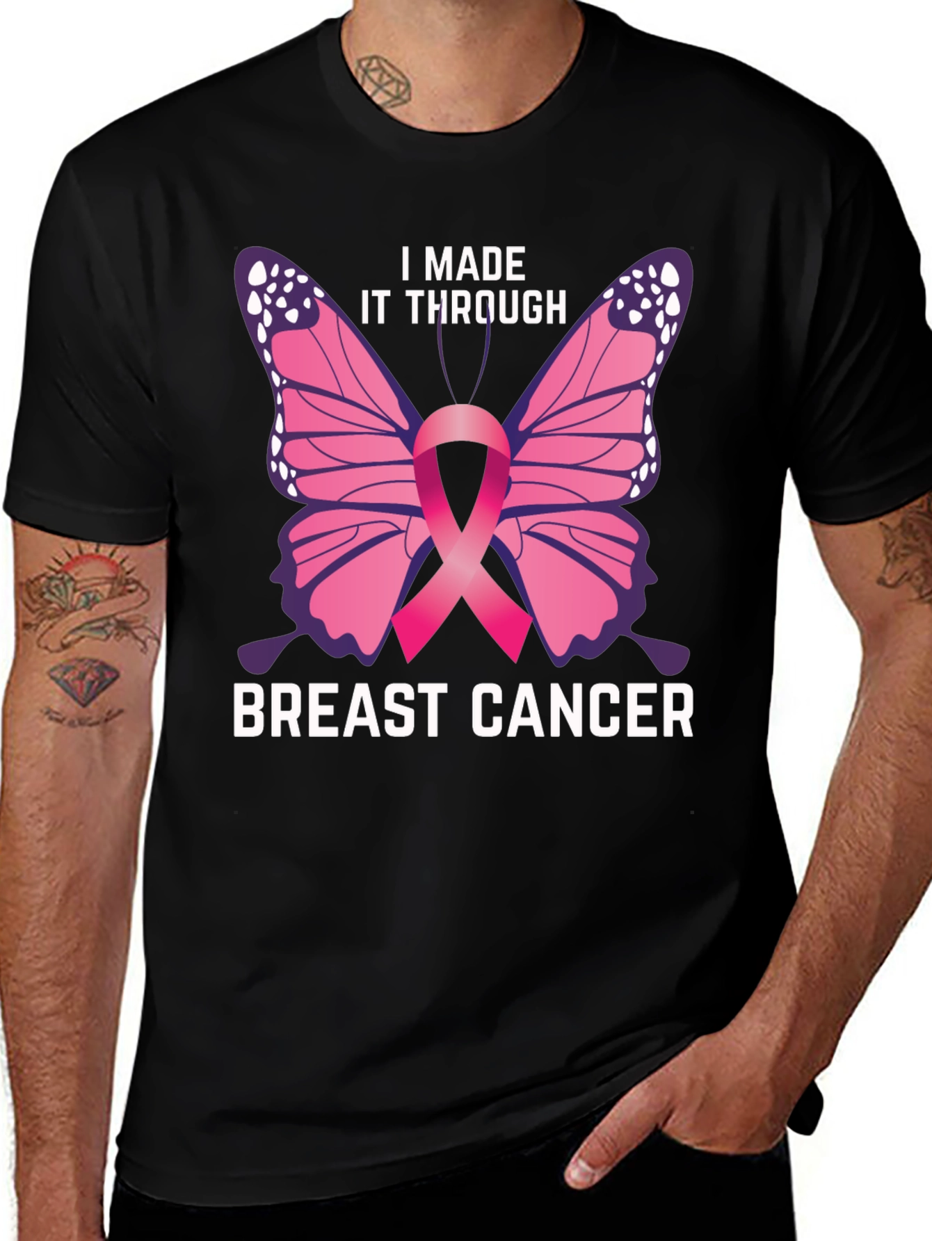 Breast Cancer Butterfly Awareness T-Shirt