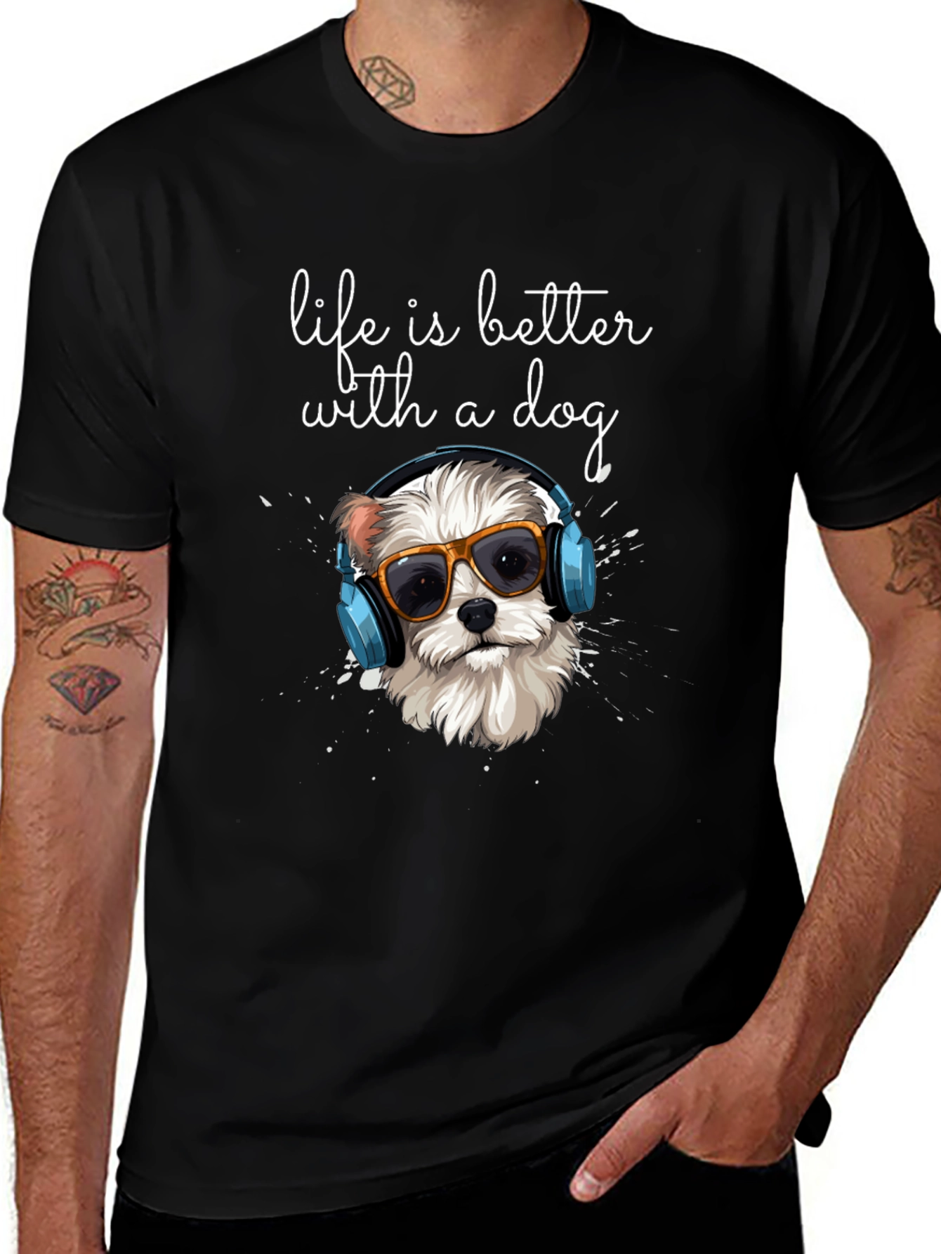 Variant 6 of Life is Better with a Dog Graphic T-Shirt