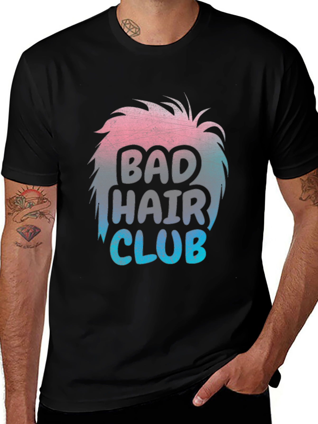 Bad Hair Club T-Shirt Funny Hairstyle Tee