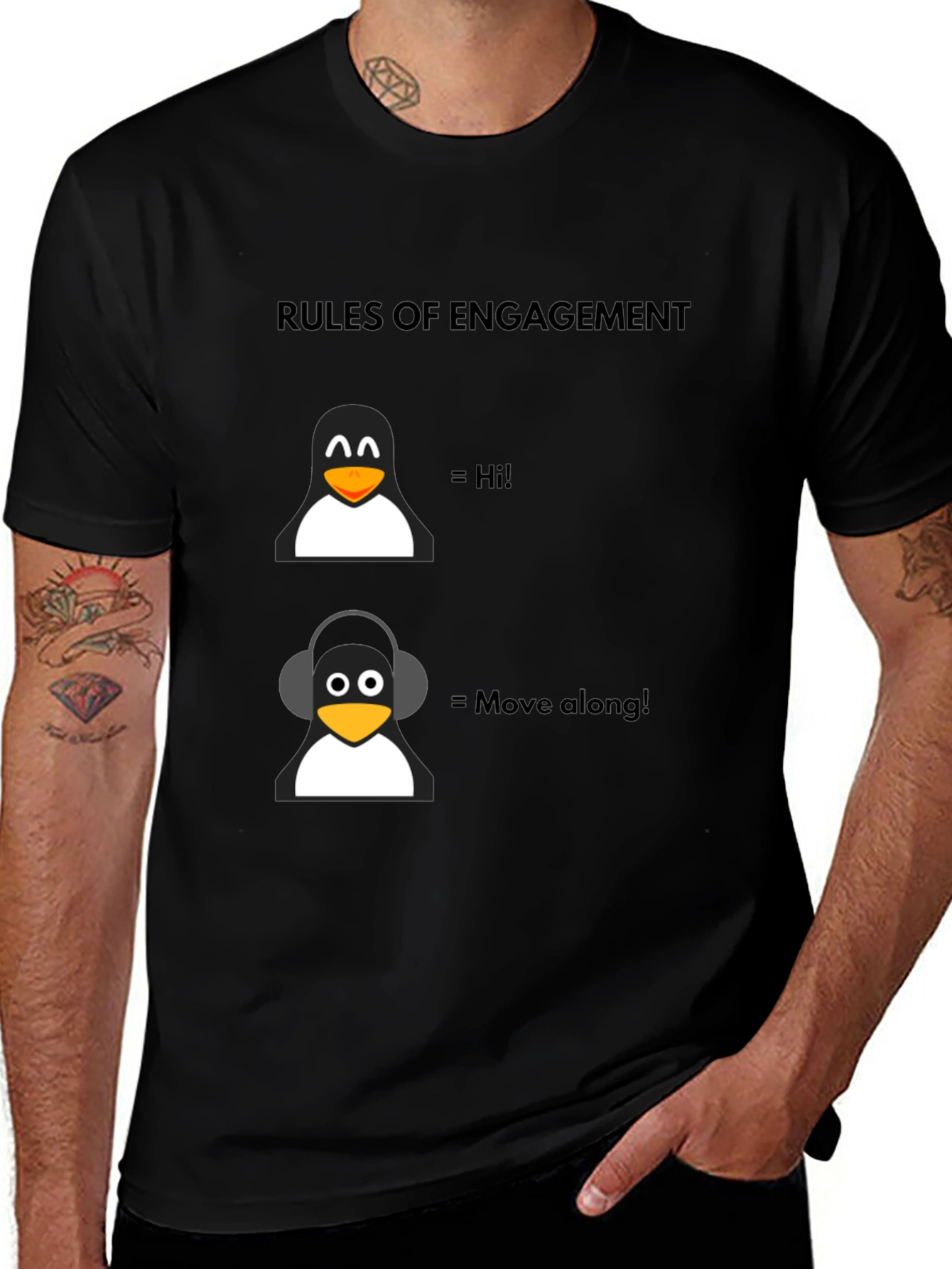 Variant 27 of Rules of Engagement Penguin Graphic T-Shirt