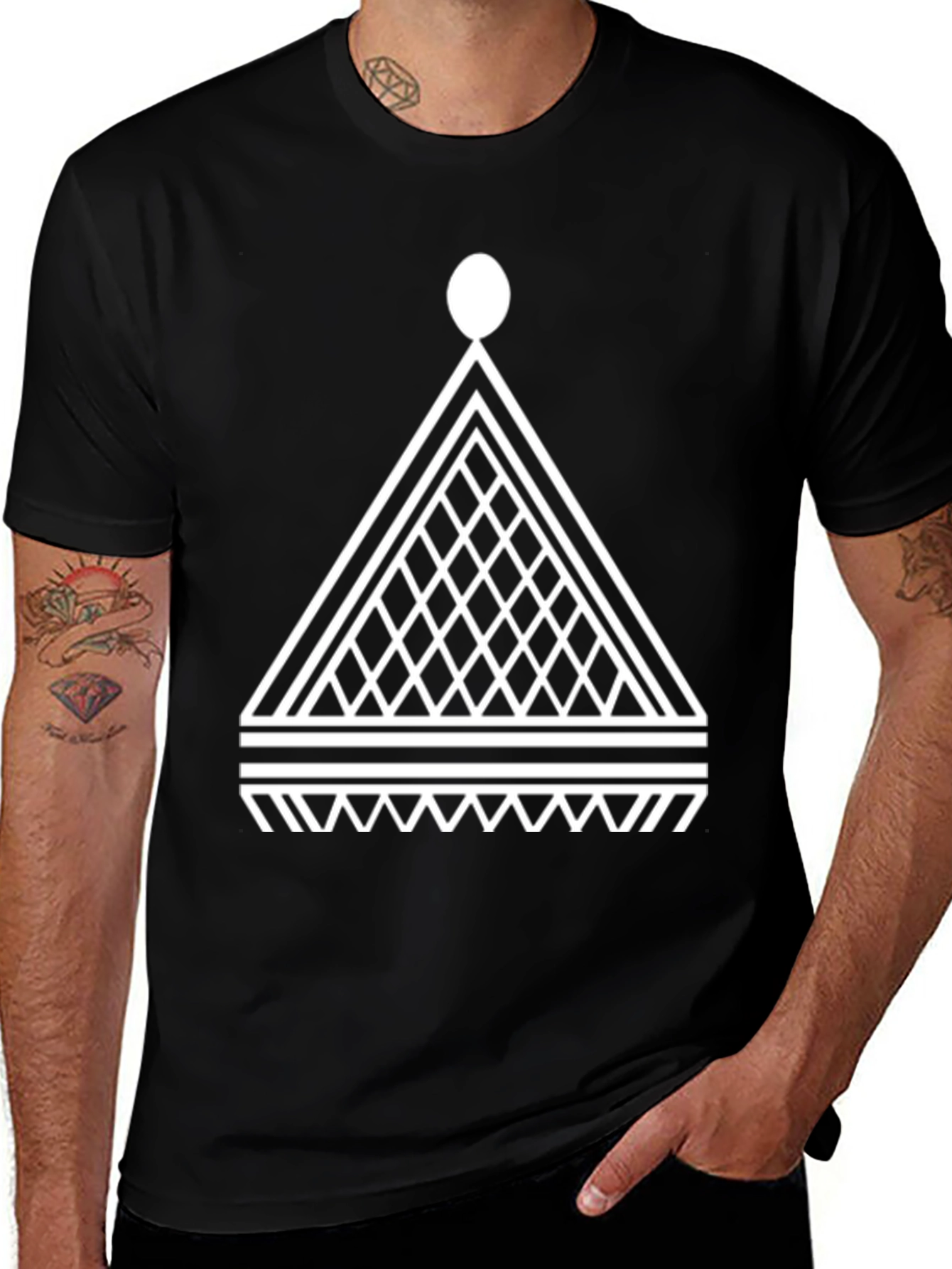 Variant 3 of Geometric Pattern Black T-Shirt