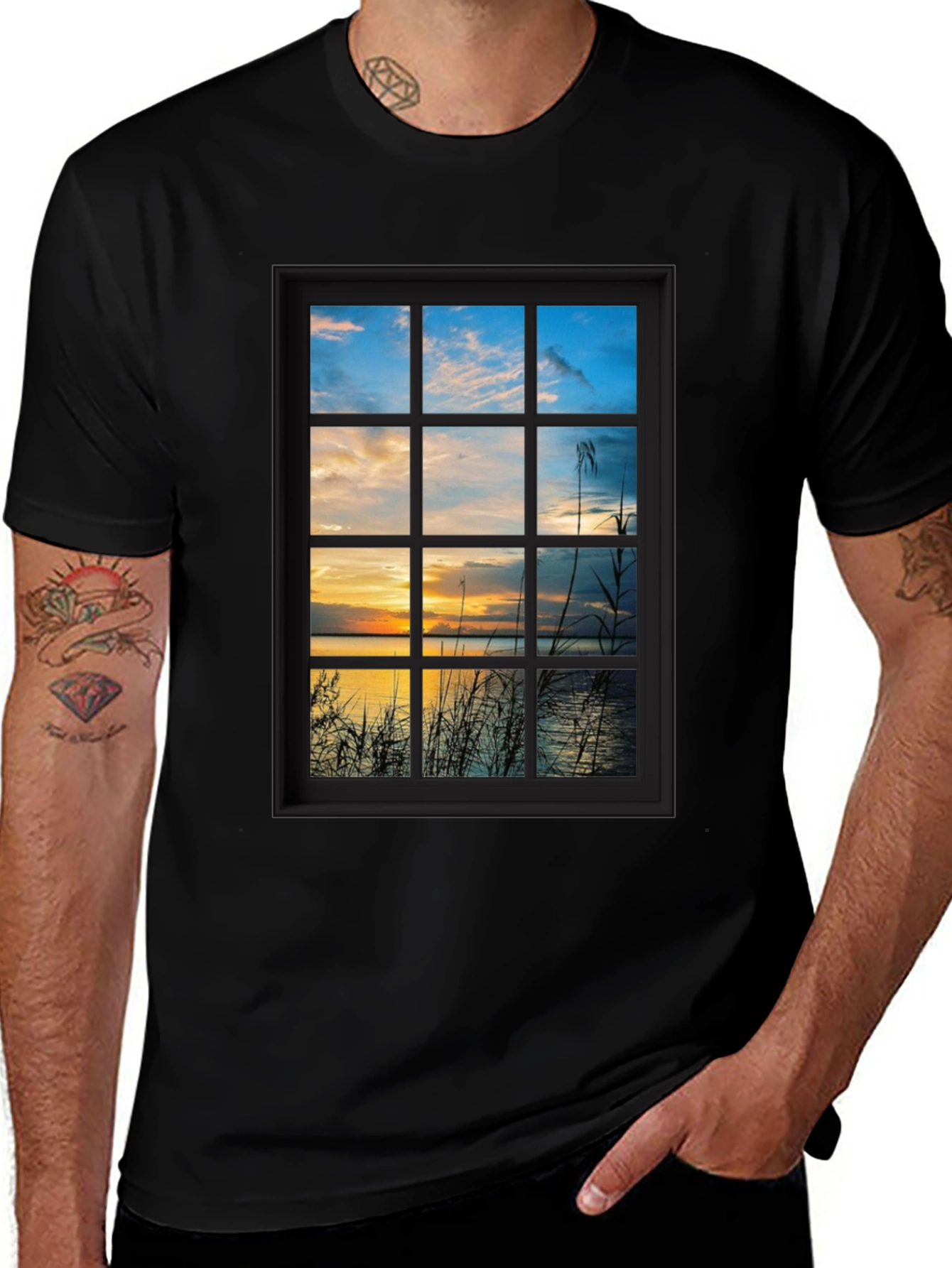 Variant 26 of Window to Sunset T-Shirt - Unique Design