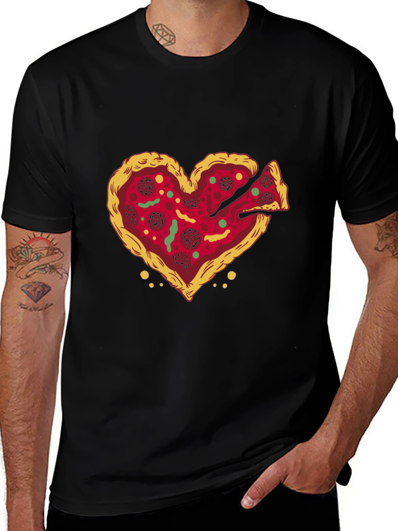 Variant 18 of Pizza Heart Graphic Tee - Funny Food Lover T-Shirt