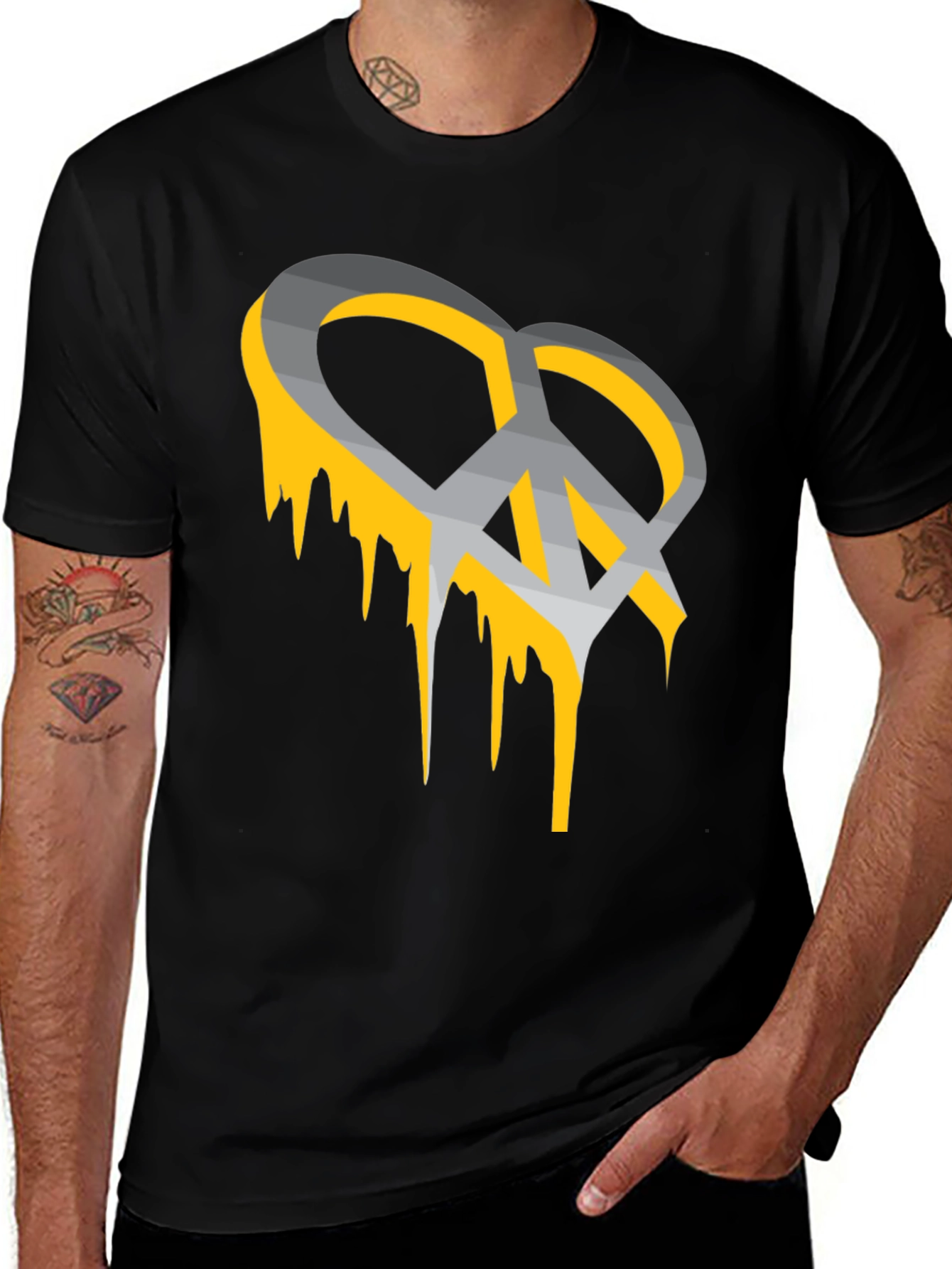 Variant 20 of Dripping Pretzel Graphic Tee - Unisex Black T-Shirt