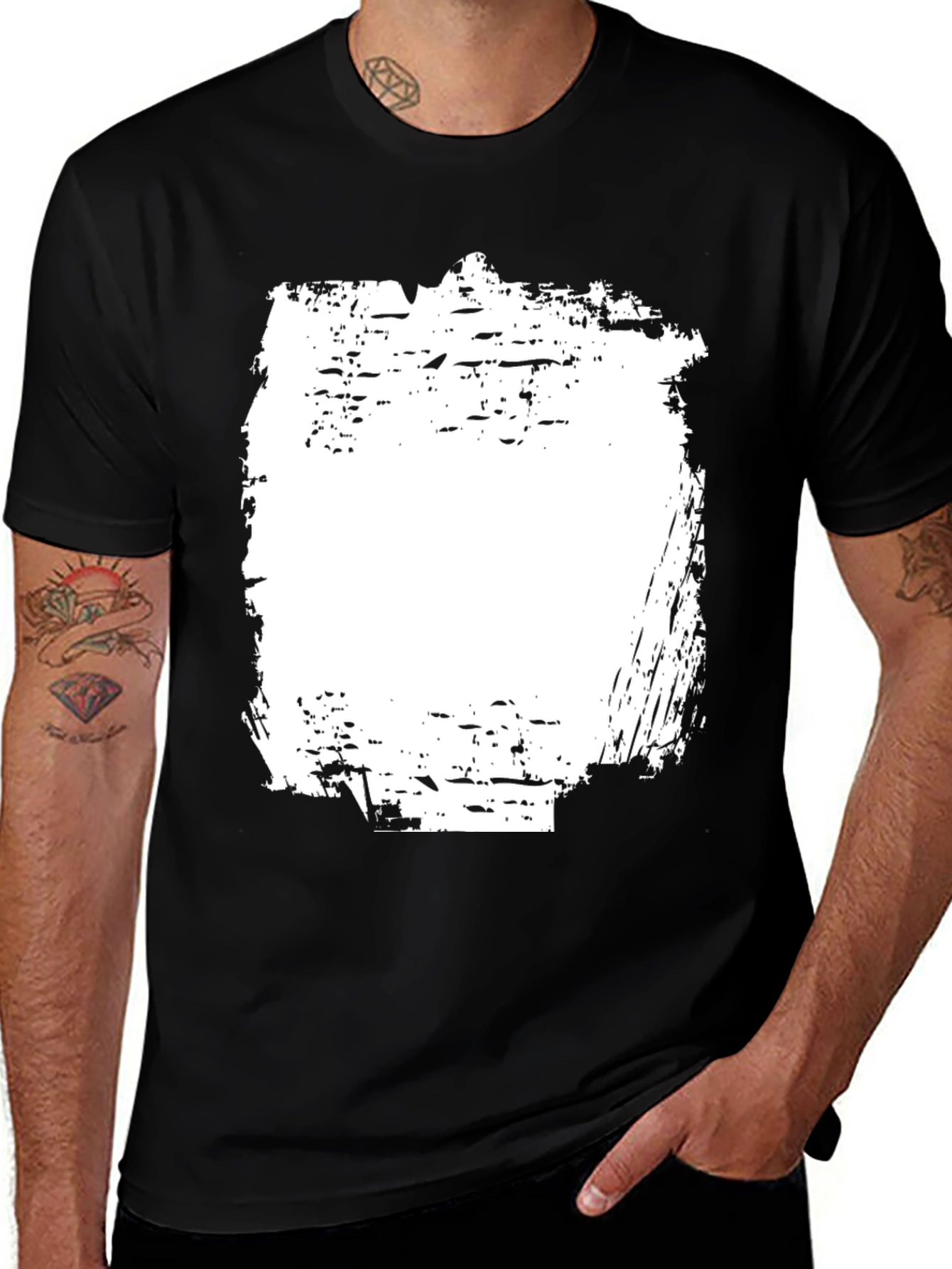 Variant 11 of Distressed Graphic Black T-Shirt