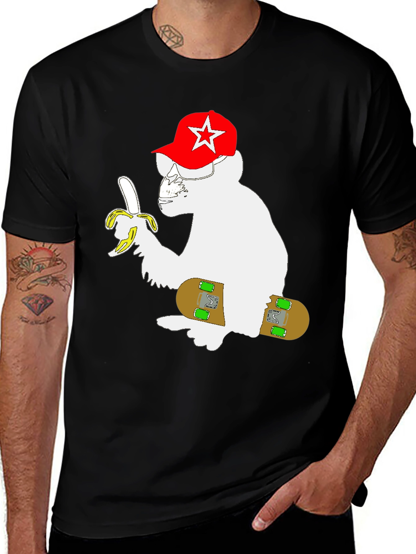 Variant 19 of Monkey Skateboard T-Shirt