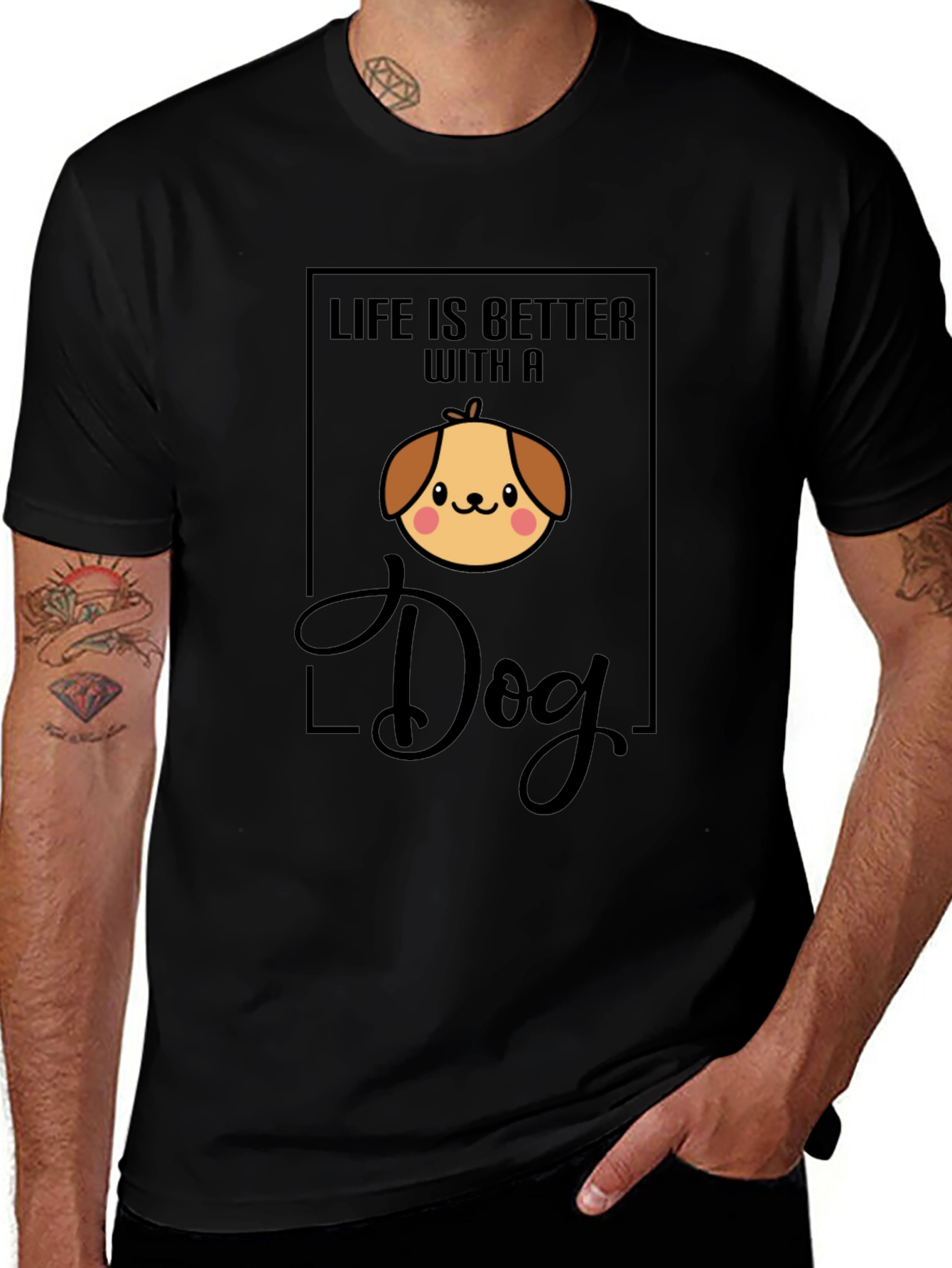 Variant 14 of Life is Better with a Dog Black T-Shirt