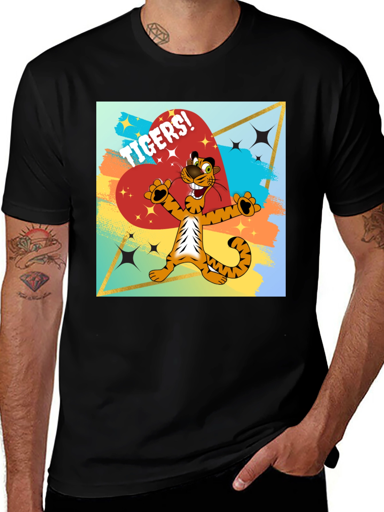 Variant 2 of Fun Cartoon Tigers Graphic Tee