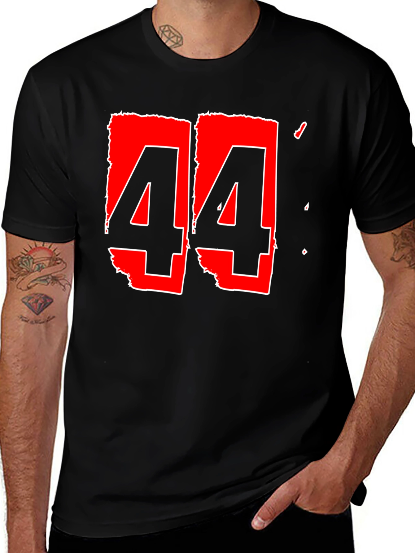 Variant 30 of Bold 44 Graphic Tee - Black Cotton Blend