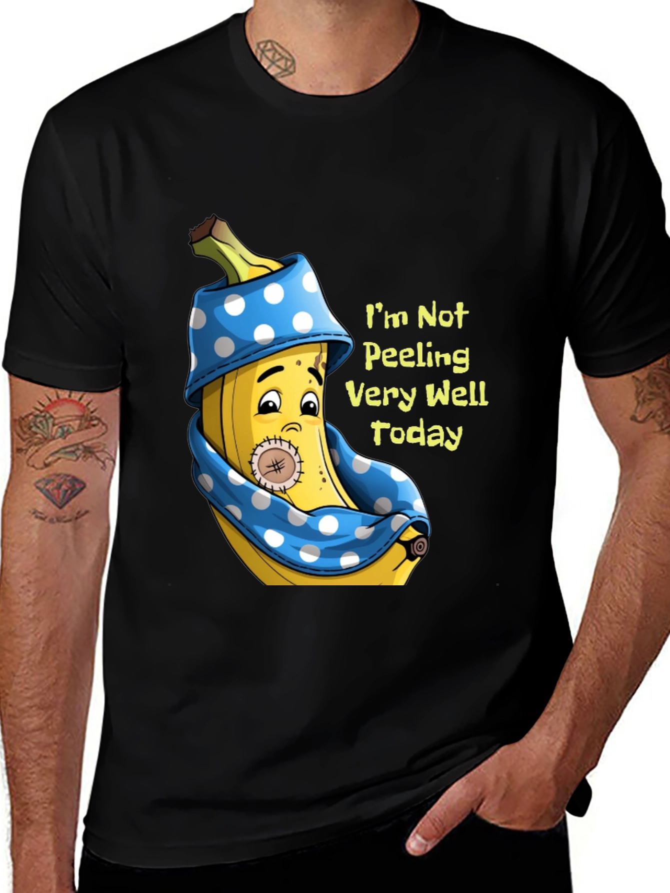 Variant 9 of Funny Banana T-Shirt: "I'm Not Peeling Very Well"