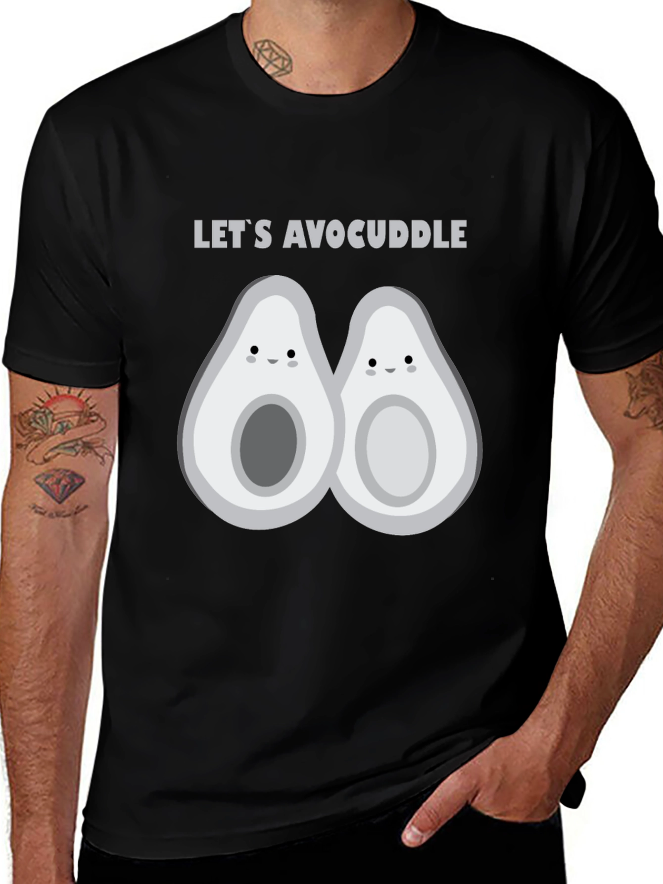 Variant 8 of Let's Avocuddle Black Graphic Tee