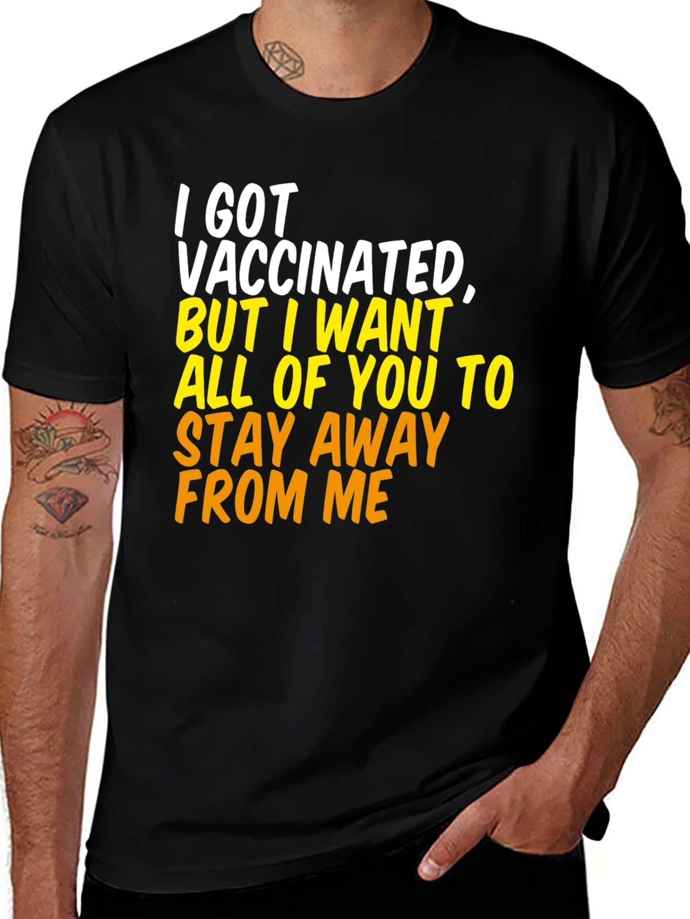 Variant 9 of Vaccinated Graphic T-Shirt - Social Distancing Tee
