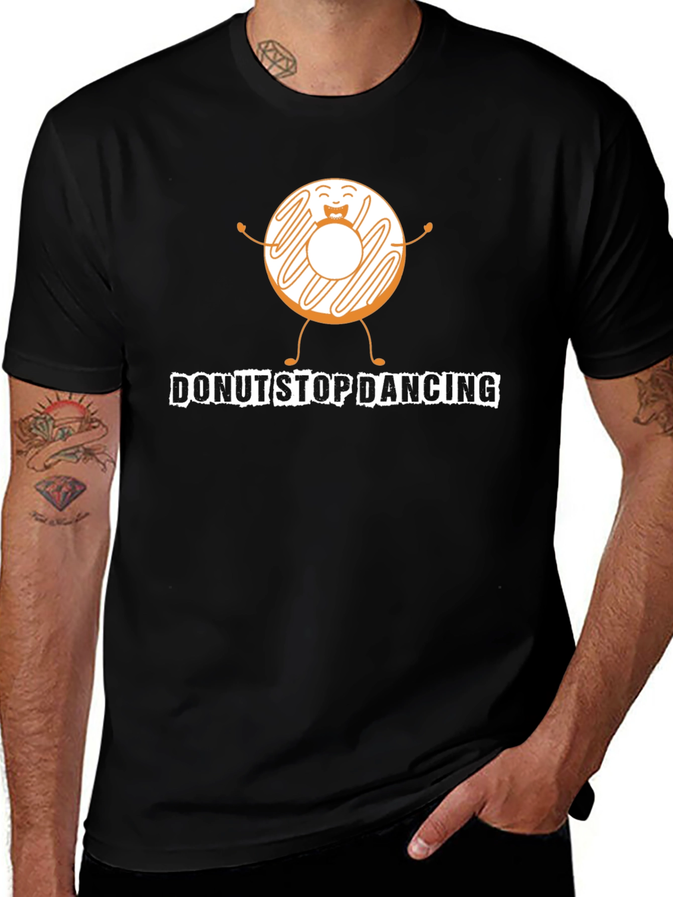 Variant 17 of Donut Stop Dancing Graphic Tee - Unisex Black T-Shirt