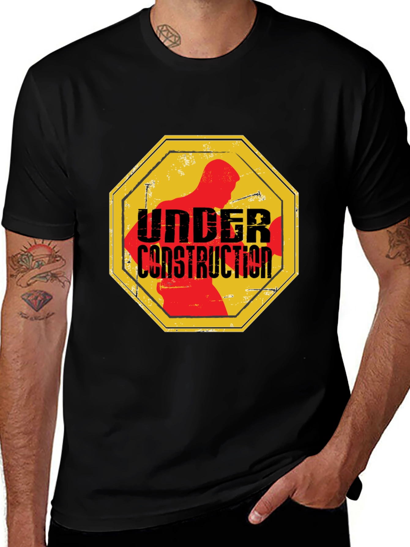Variant 16 of Under Construction Graphic Tee - Black