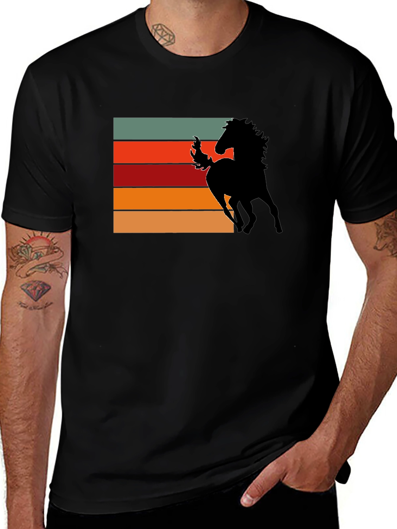 Variant 30 of Retro Horse Silhouette Graphic Tee