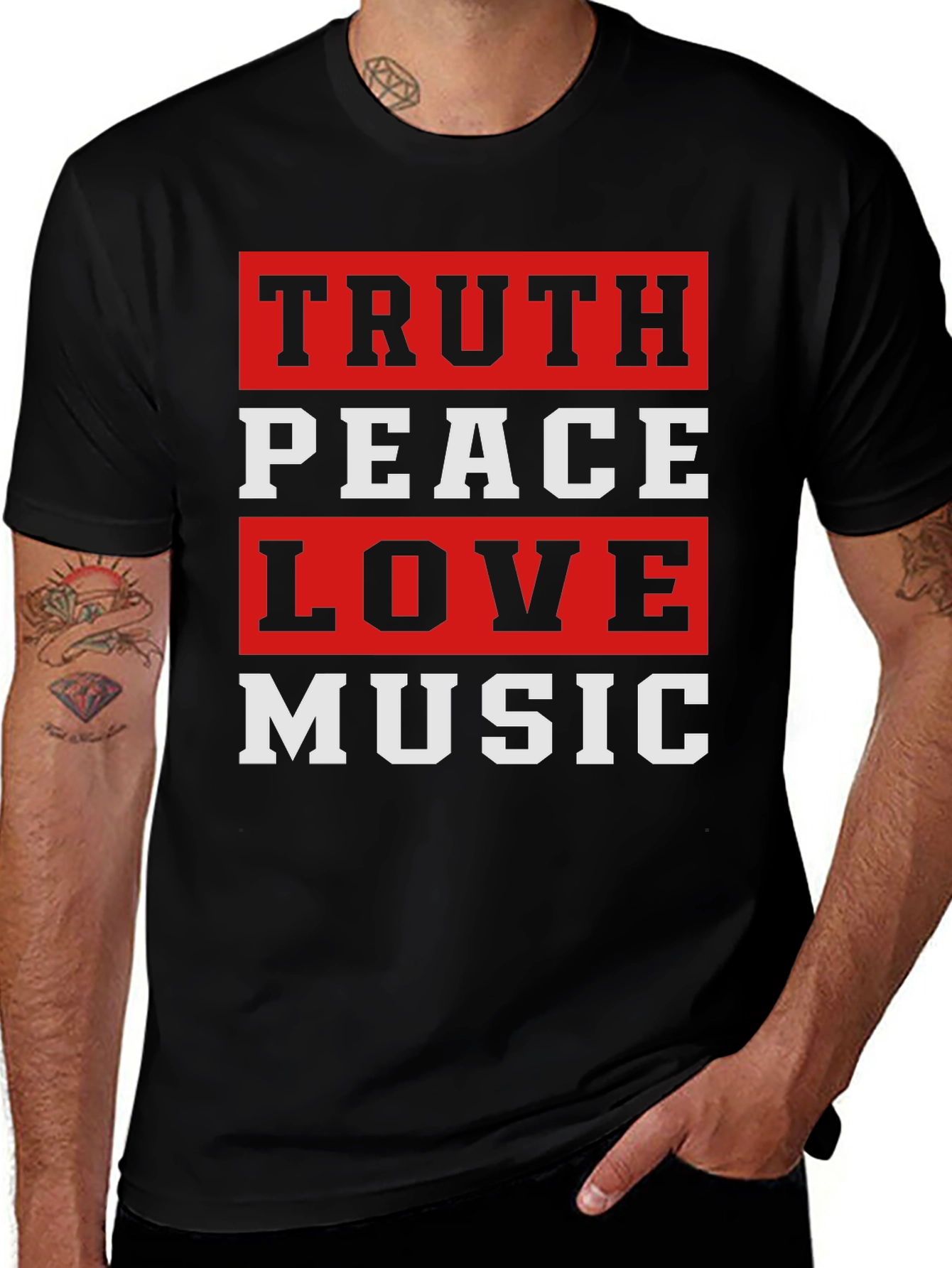 Variant 22 of Truth, Peace, Love & Music Graphic Tee