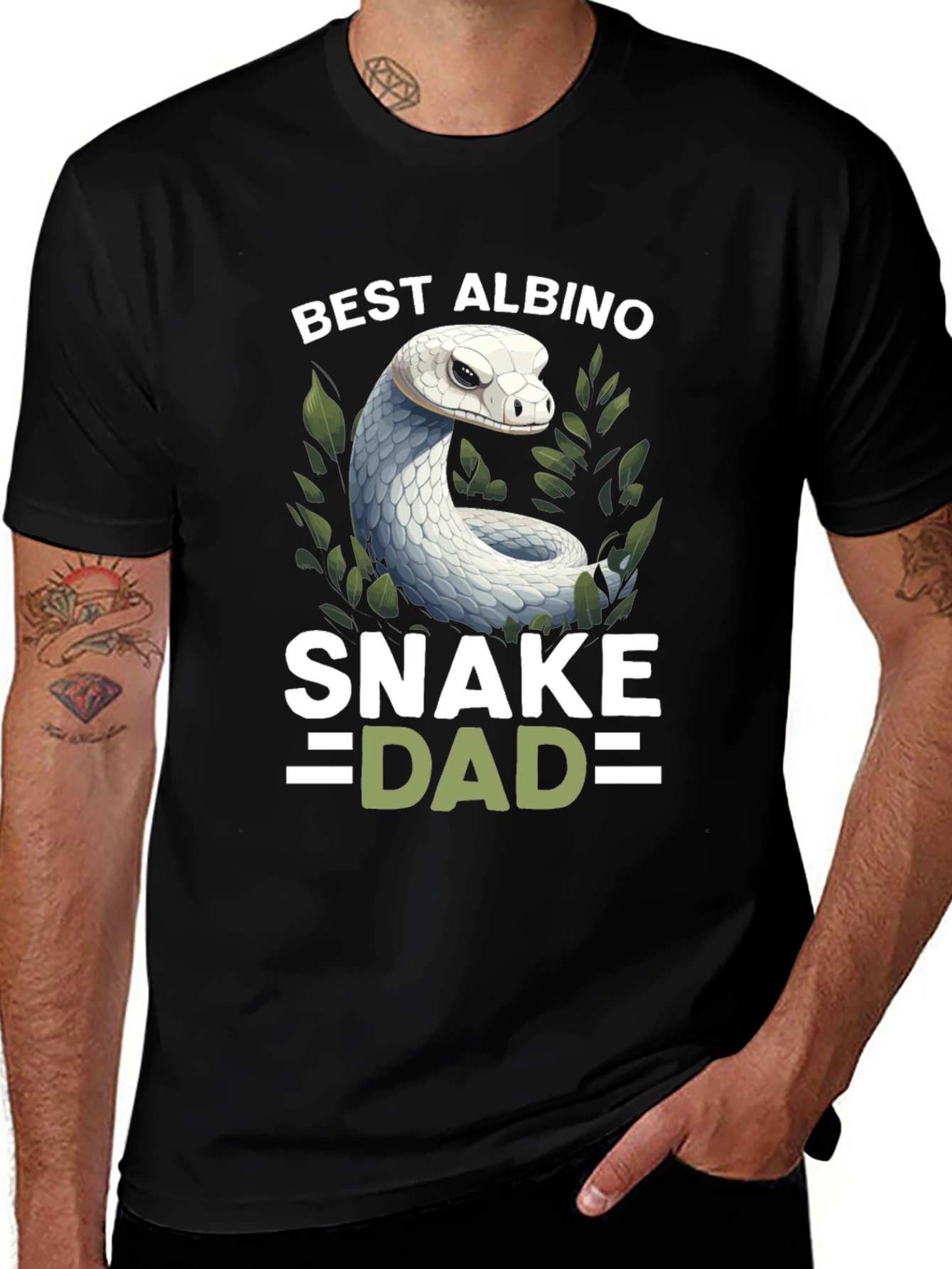 Best Albino Snake Dad T-Shirt - Reptile Lover Gift