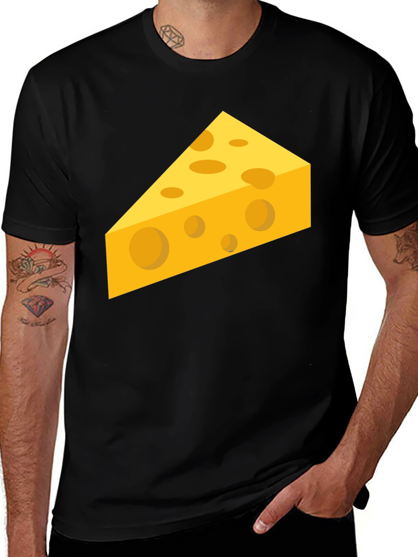 Variant 6 of Cheesy Graphic Tee - Black Cotton Comfort