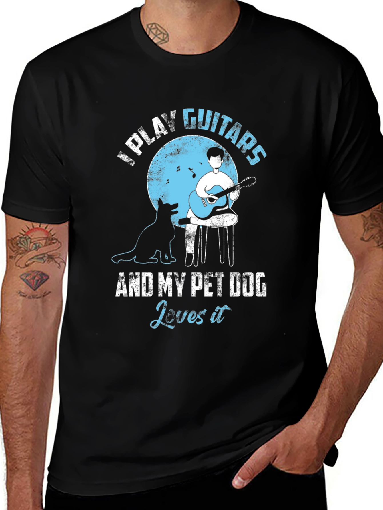 Variant 14 of I Play Guitars & My Pet Dog T-Shirt