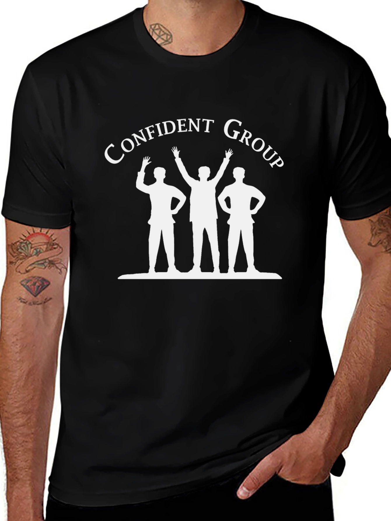 Variant 29 of Confident Group Graphic Tee - Black