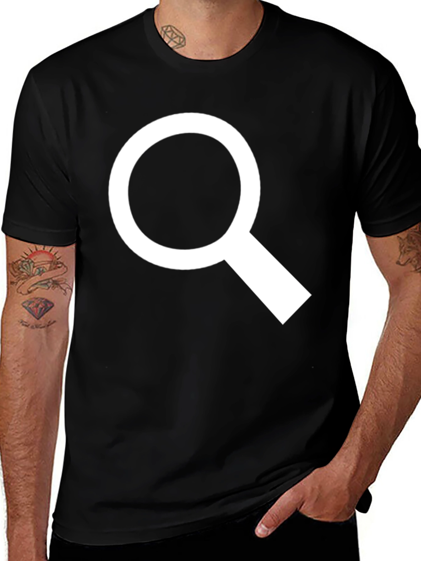 Variant 11 of Magnifying Glass Graphic T-Shirt - Search Tee