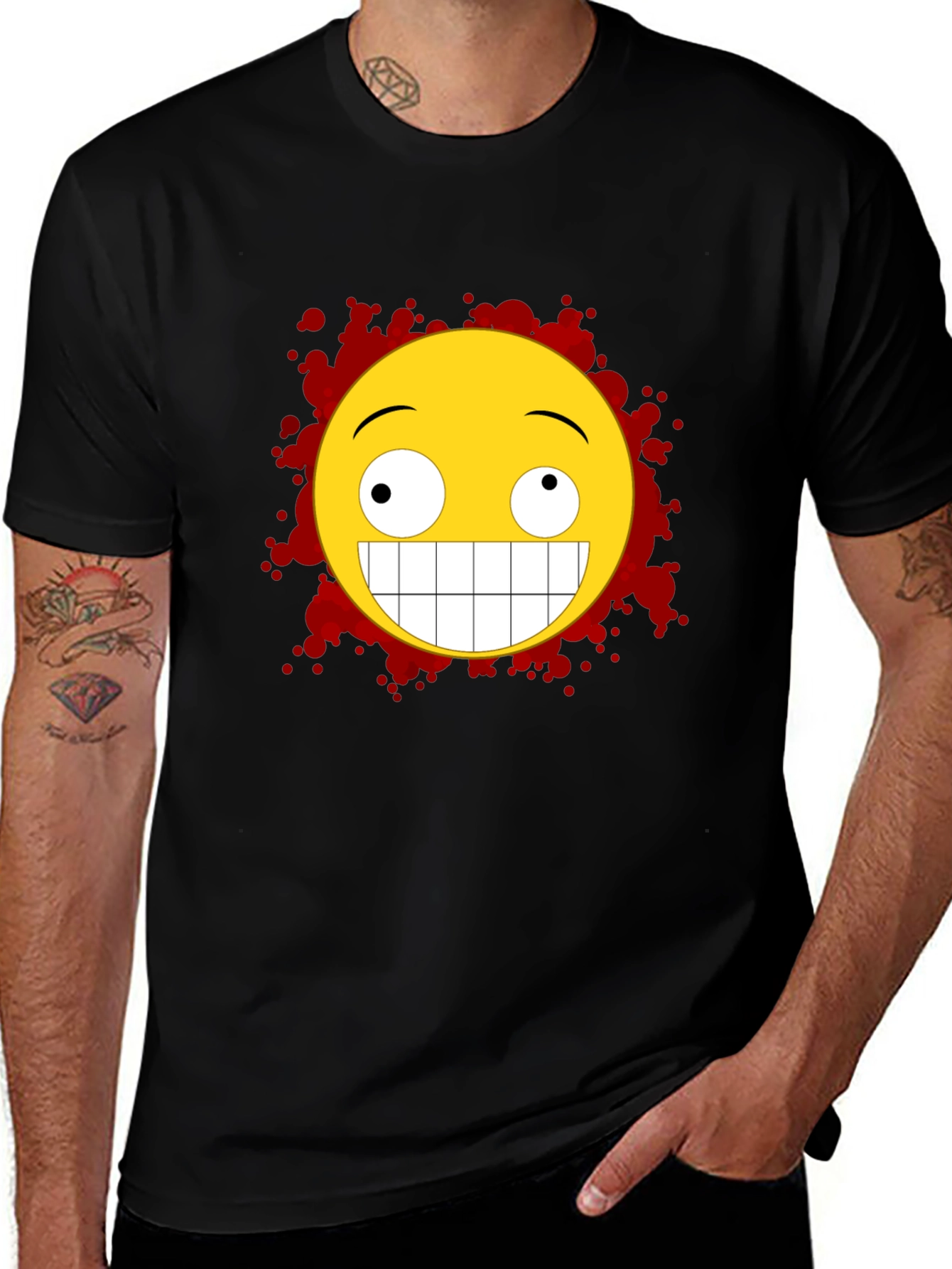Variant 13 of Crazy Grin Graphic Tee - Funny Emoji Shirt