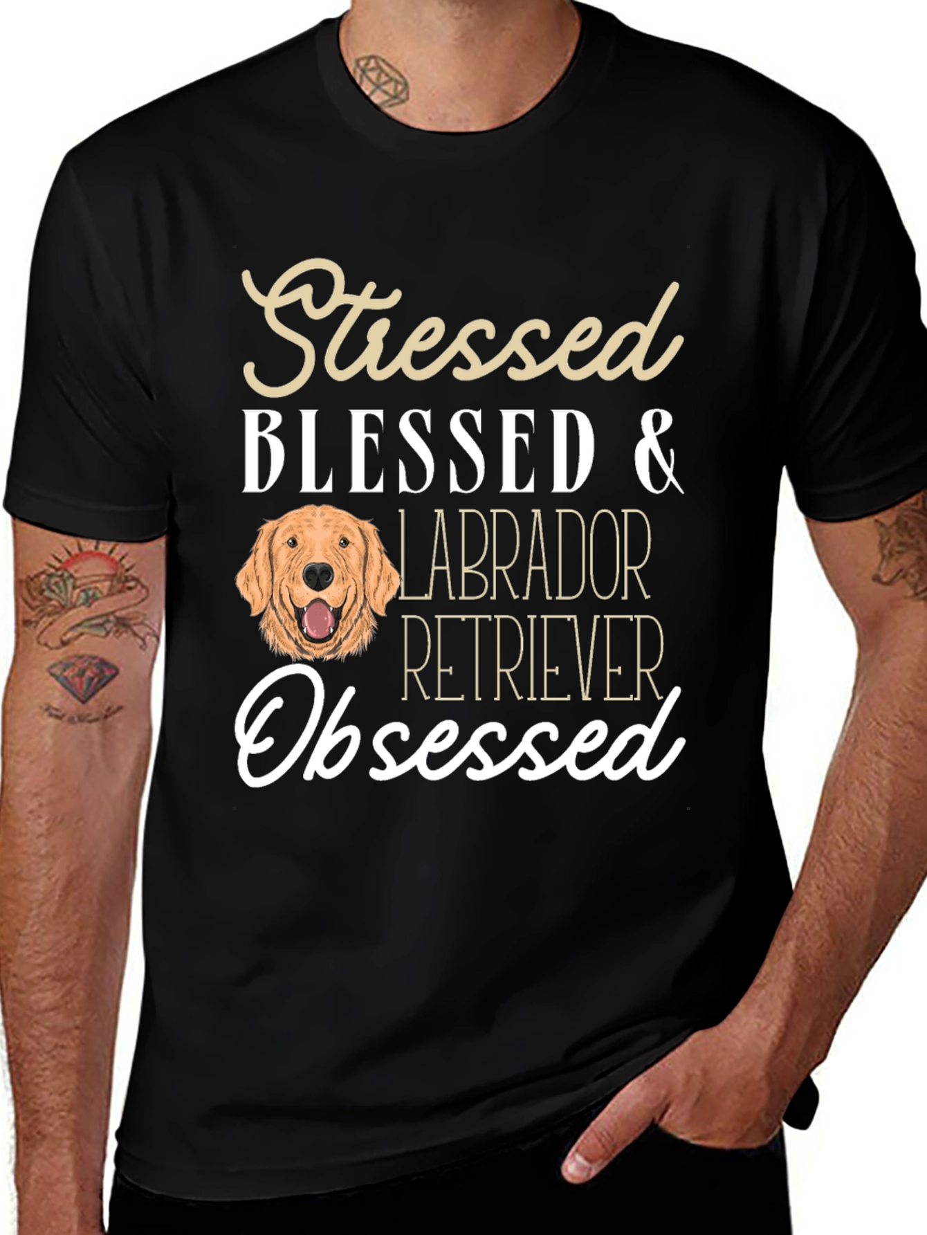 Stressed Blessed Labrador Retriever Dog T-Shirt