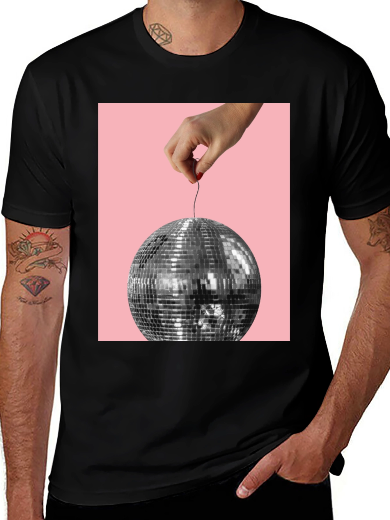 Variant 17 of Disco Ball Graphic Tee - Stylish Party Shirt