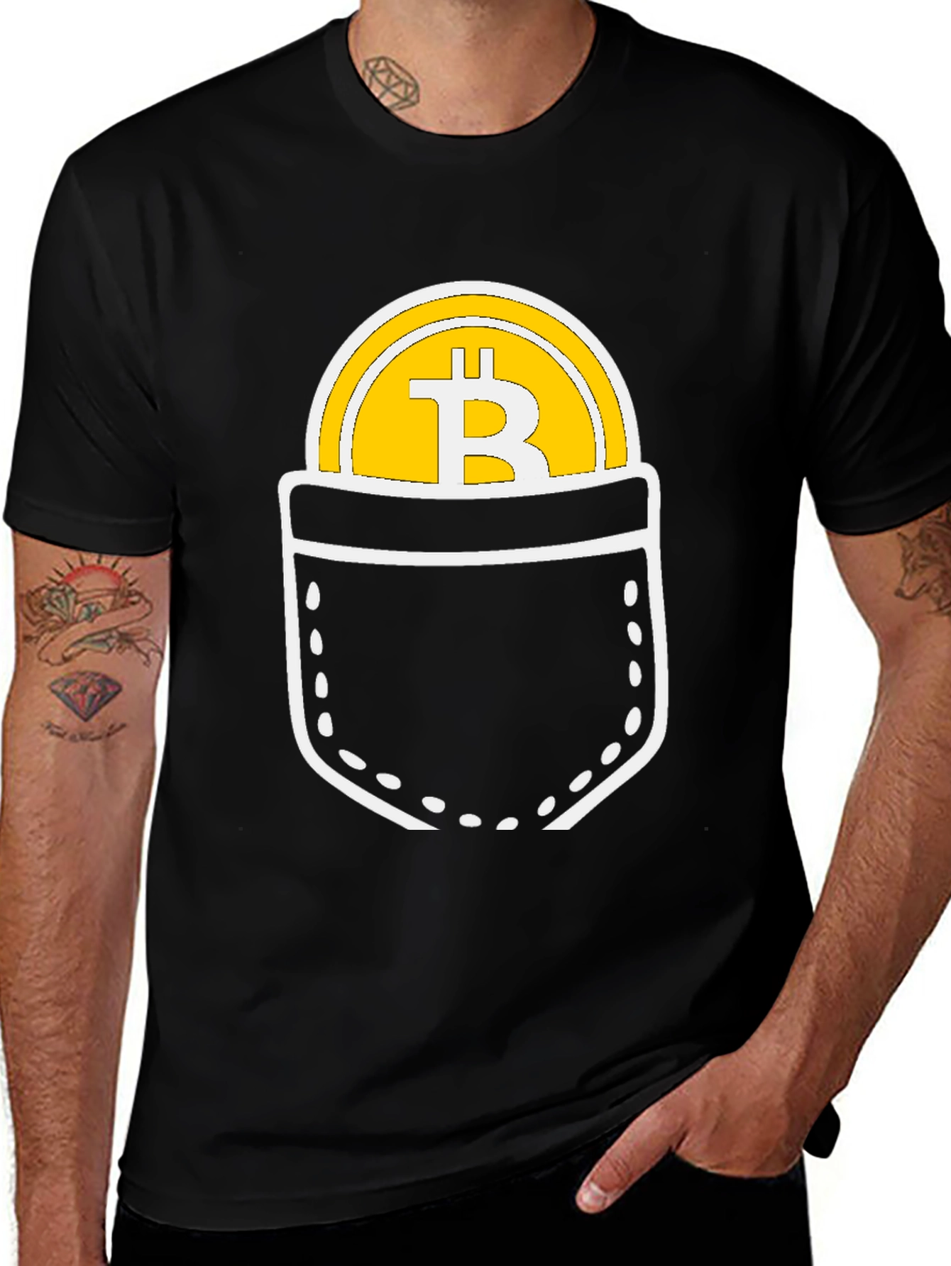 Variant 19 of Bitcoin Pocket Graphic Tee - Crypto Currency T-Shirt
