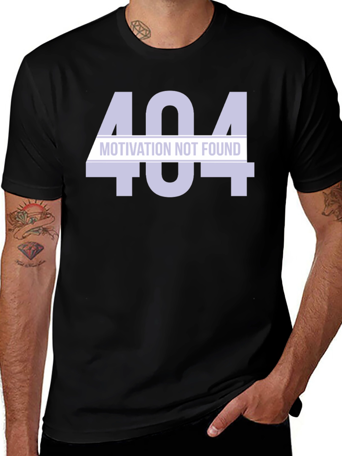 Variant 30 of 404 Motivation Not Found Black T-Shirt
