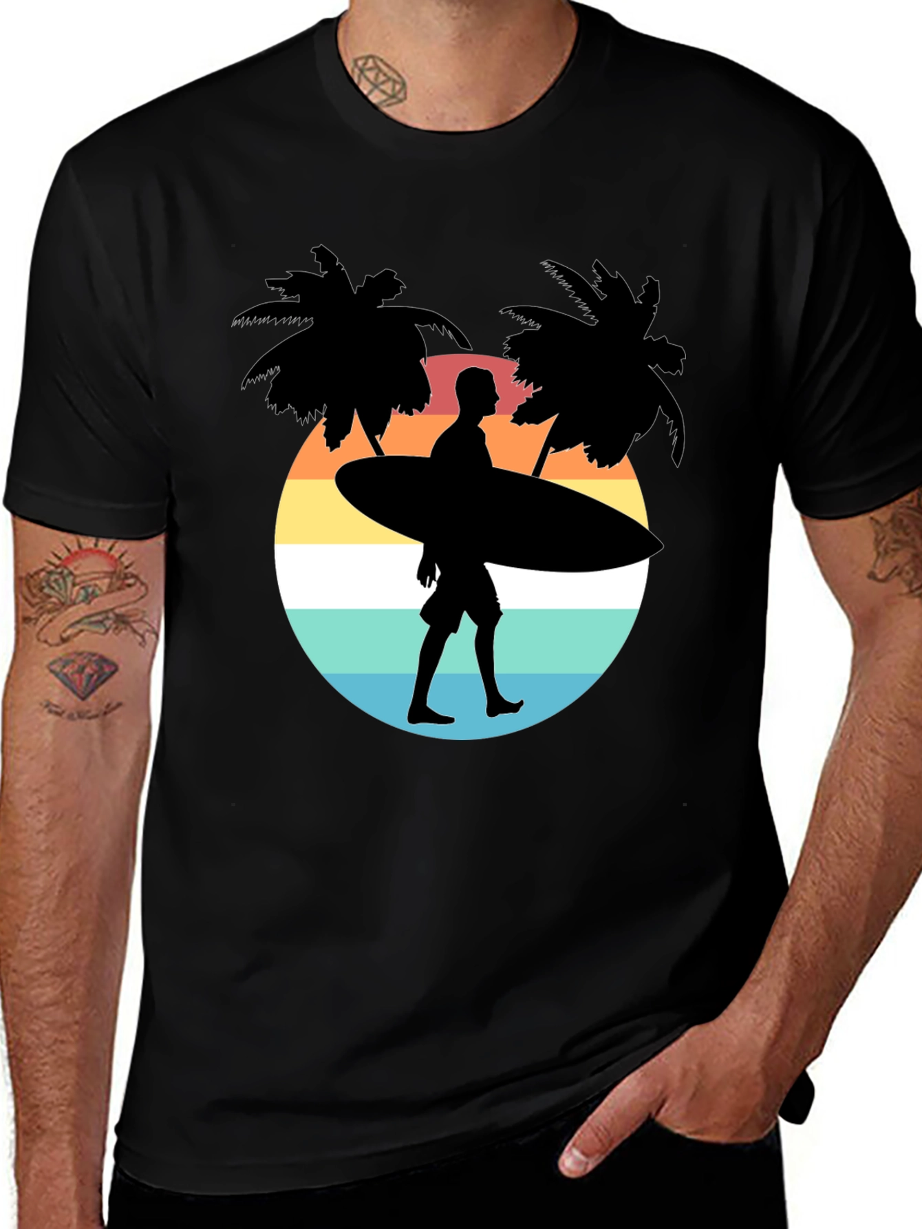 Variant 30 of Surfer Silhouette Graphic Tee