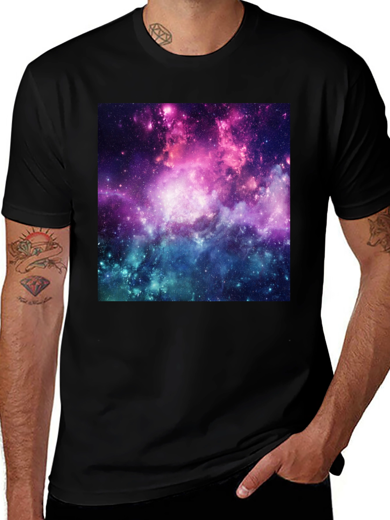 Variant 13 of Galaxy Print Black Tee