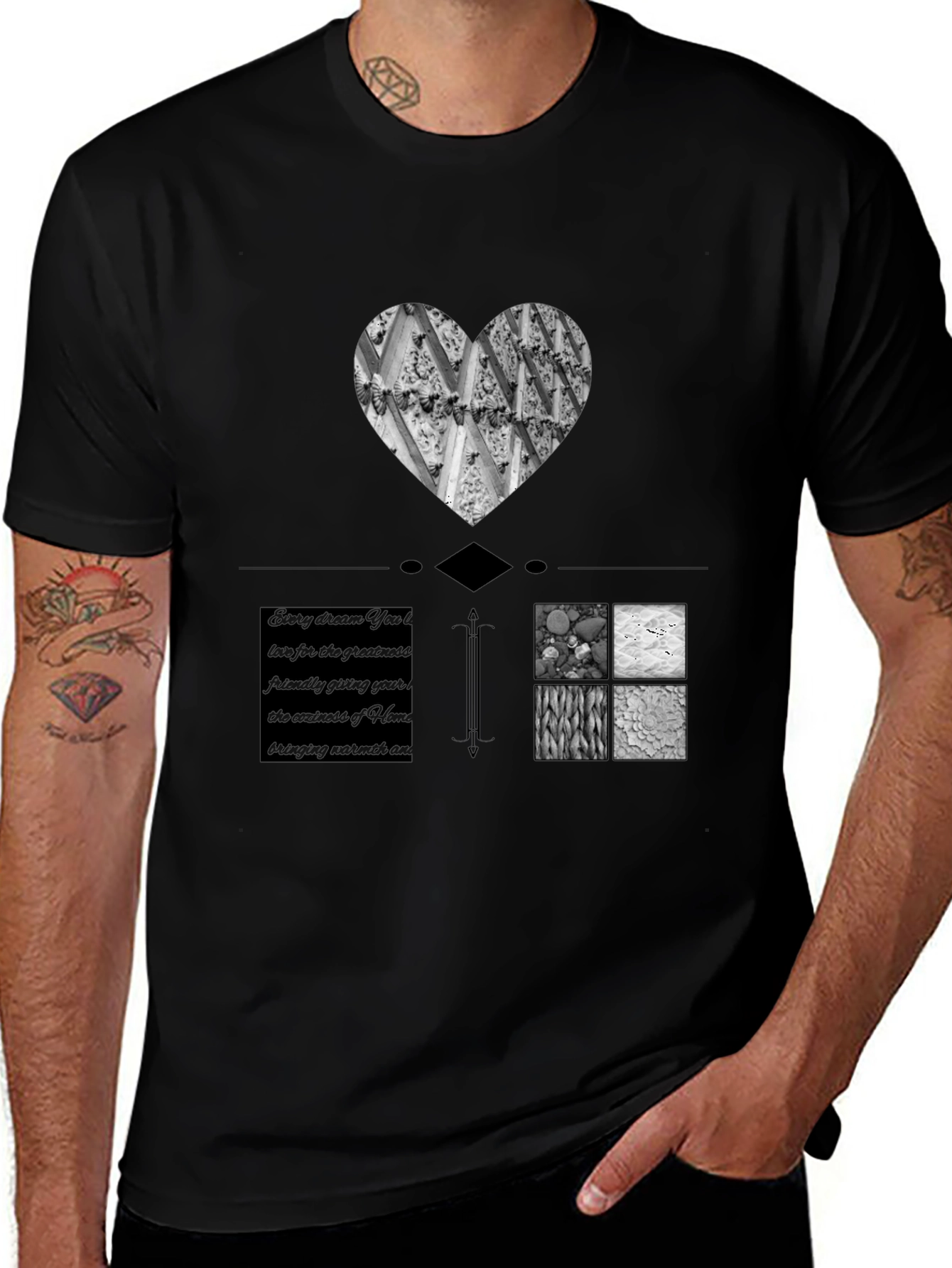 Variant 11 of Artistic Graphic Print Black T-Shirt