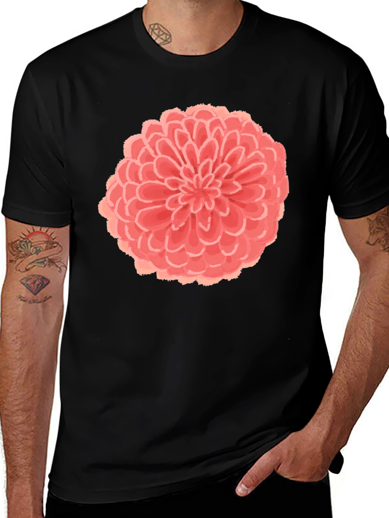 Variant 21 of Floral Graphic Black T-Shirt
