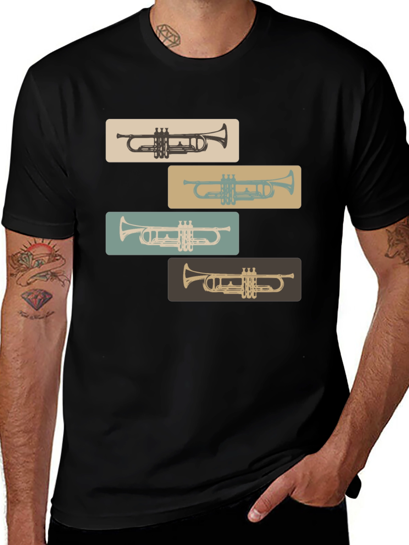 Variant 19 of Retro Trumpet Tee: Classic Style for Music Lovers