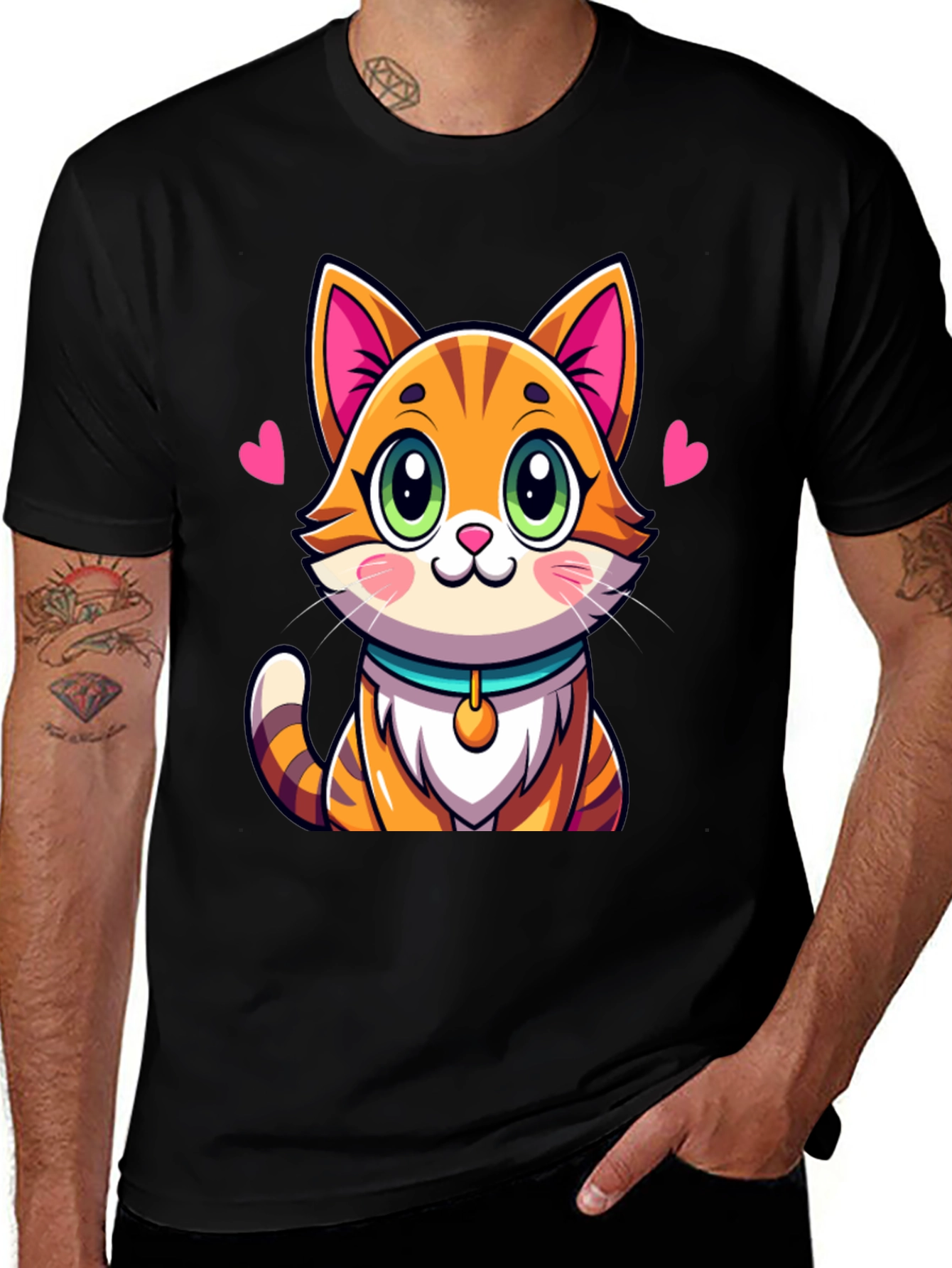 Variant 2 of Cute Cartoon Cat Graphic Tee