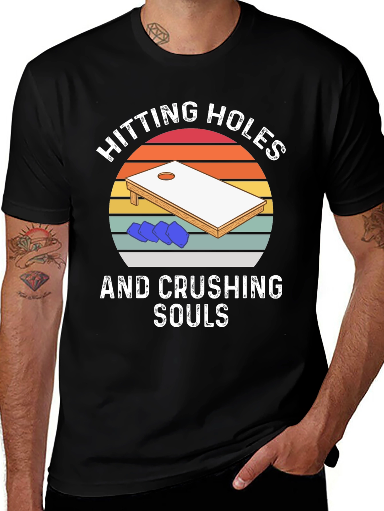 Variant 30 of Cornhole T-Shirt: Hitting Holes & Crushing Souls