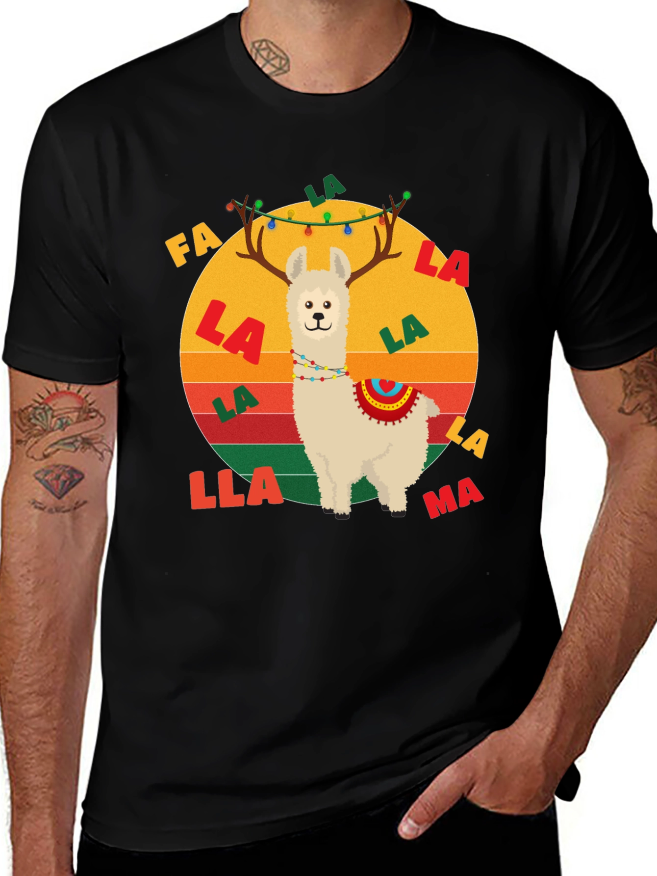 Variant 28 of Fa La Llama Christmas Graphic Tee