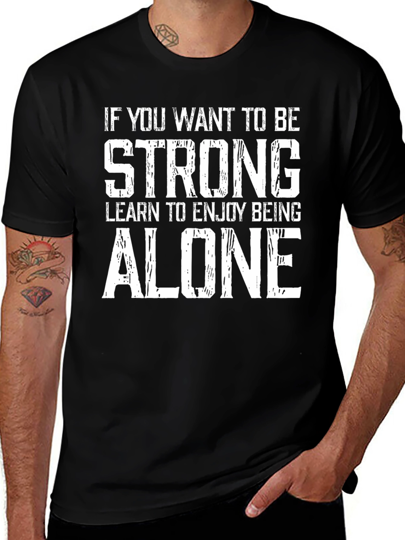 Variant 9 of Strong Alone Black Graphic T-Shirt