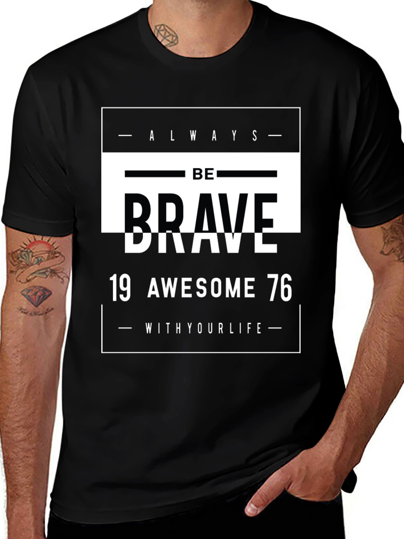 Variant 20 of Be Brave Graphic Tee - Awesome 1976 Design