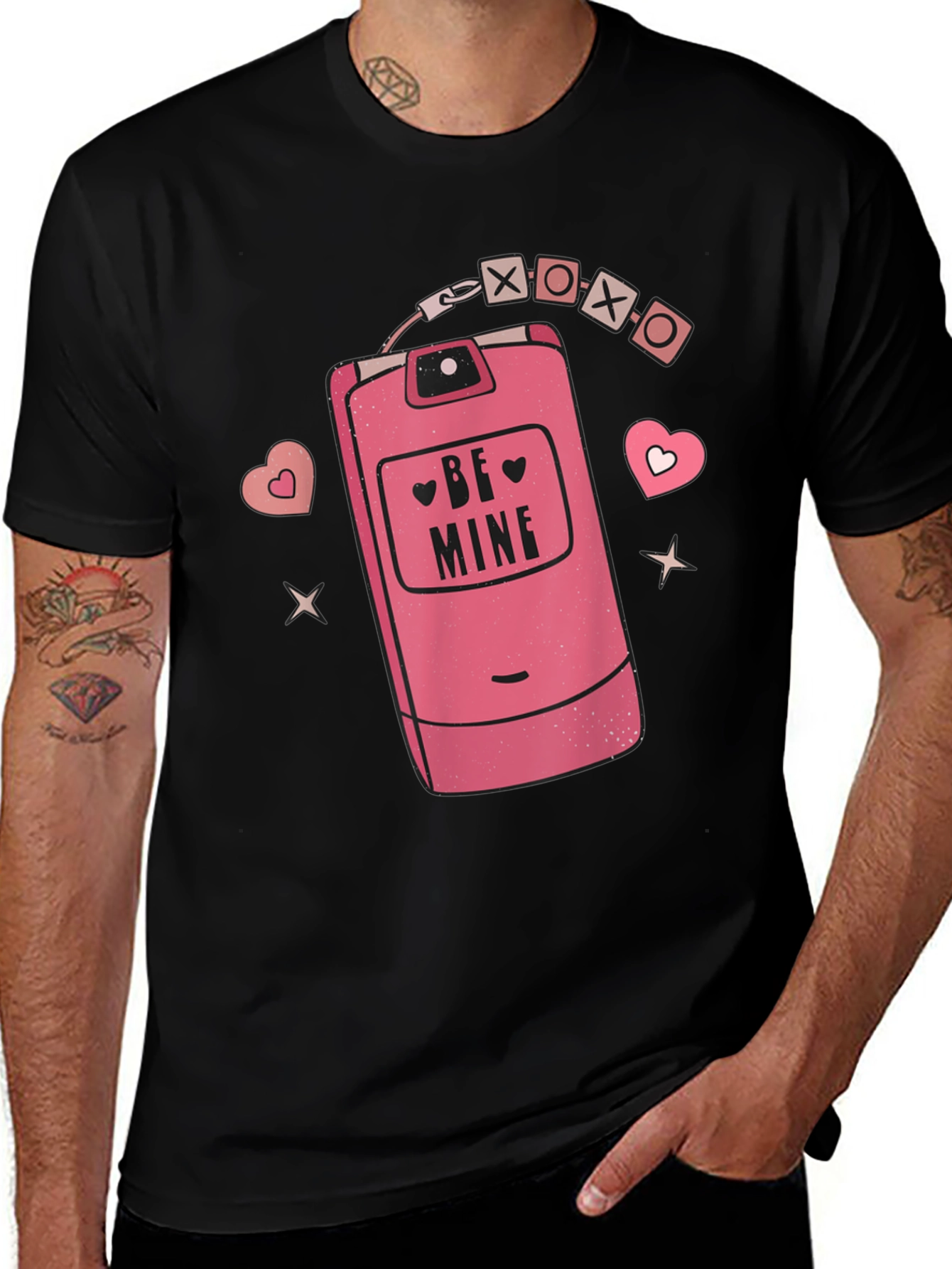 Variant 30 of Be Mine Retro Cell Phone Graphic Tee