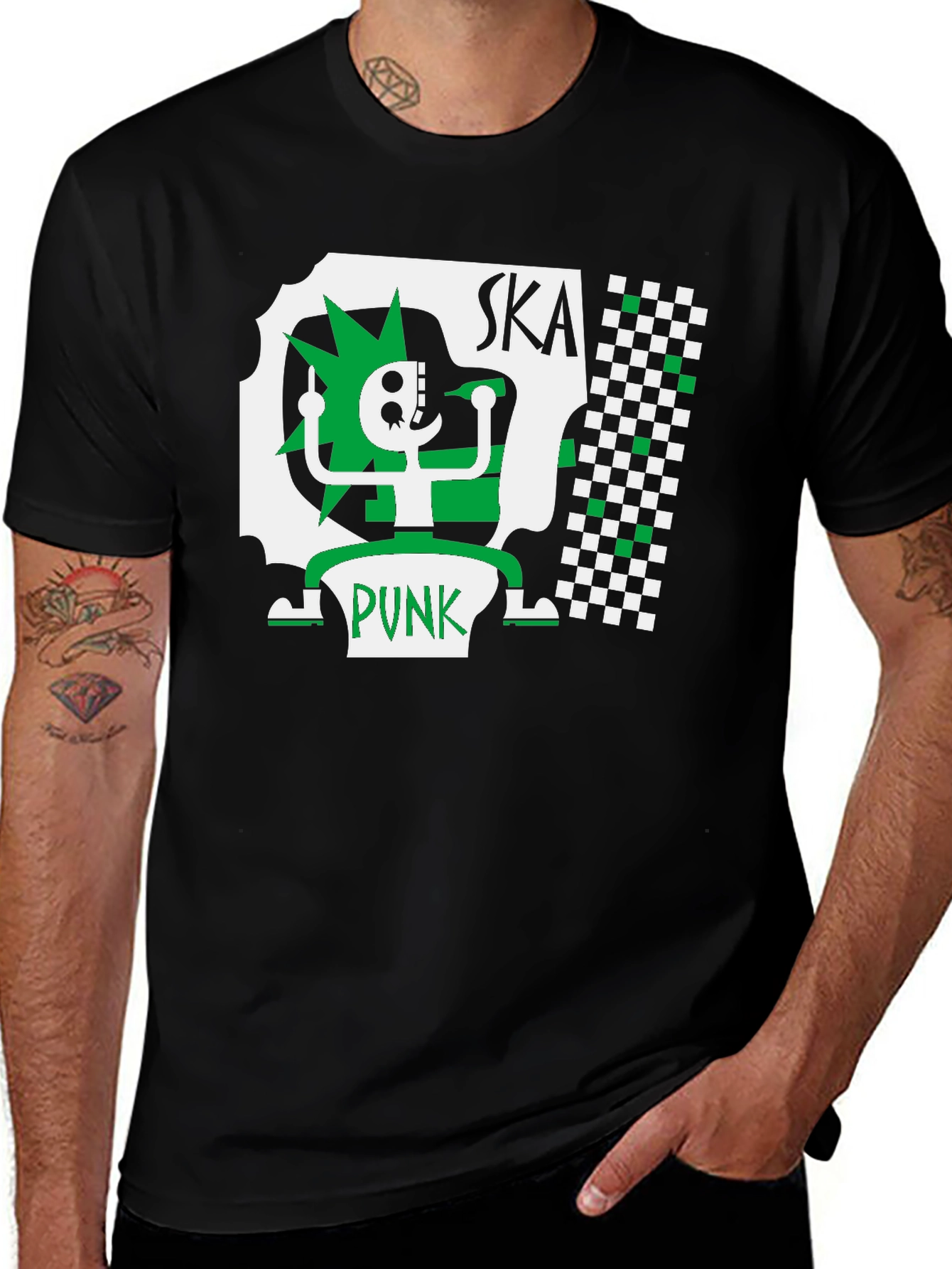 Ska Punk Graphic Tee - Black Cotton T-Shirt