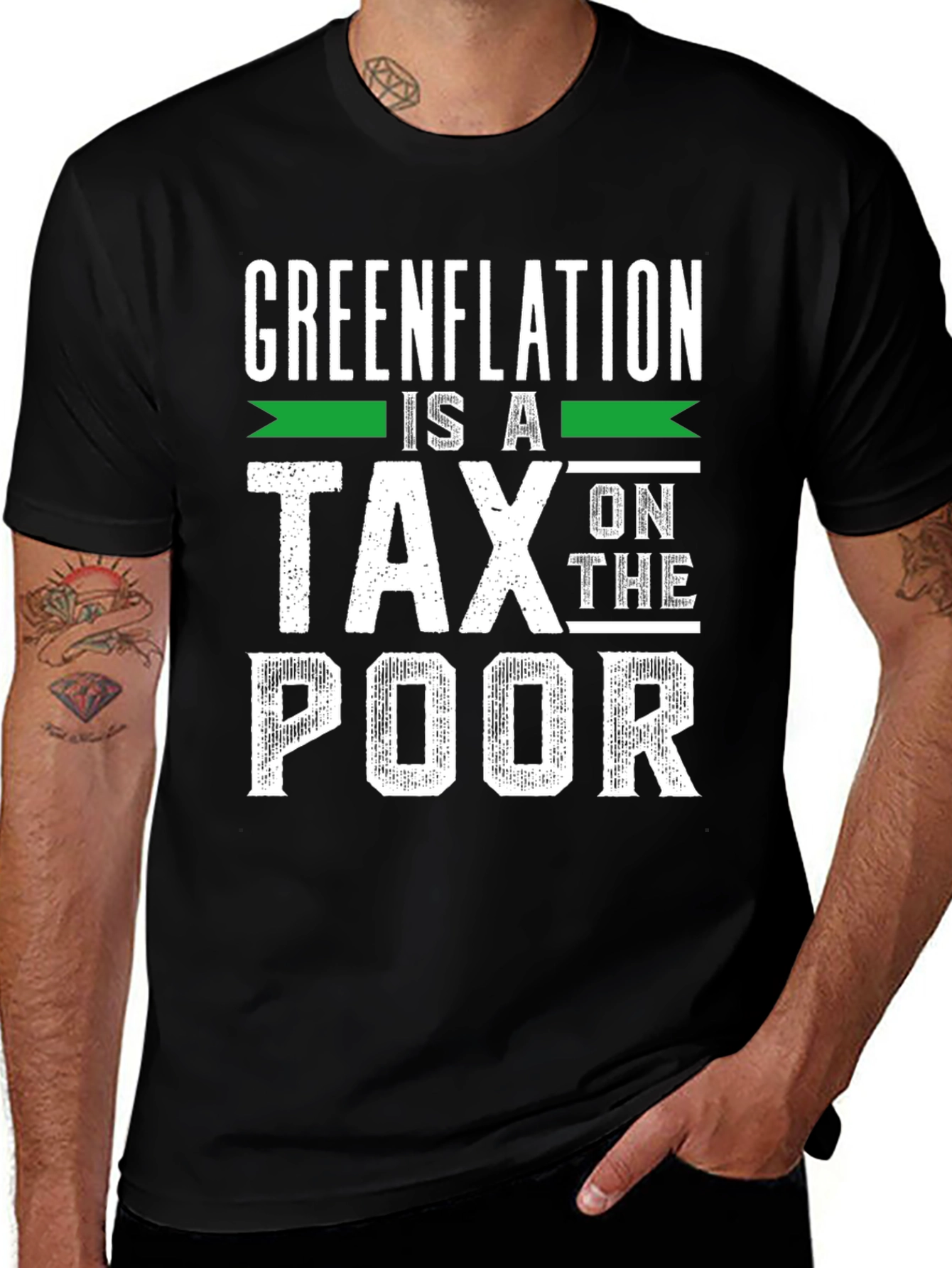 Variant 16 of Greenflation is a Tax on the Poor T-Shirt