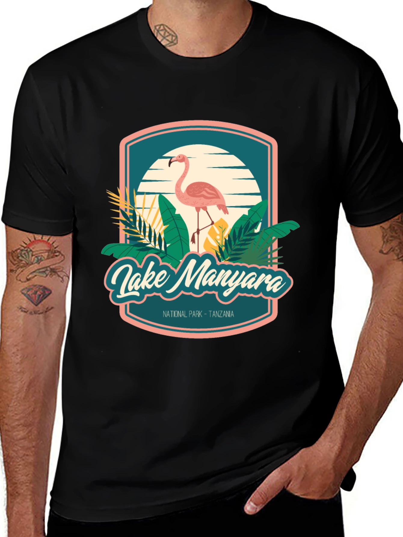 Variant 30 of Lake Manyara Tanzania Flamingo Graphic T-Shirt