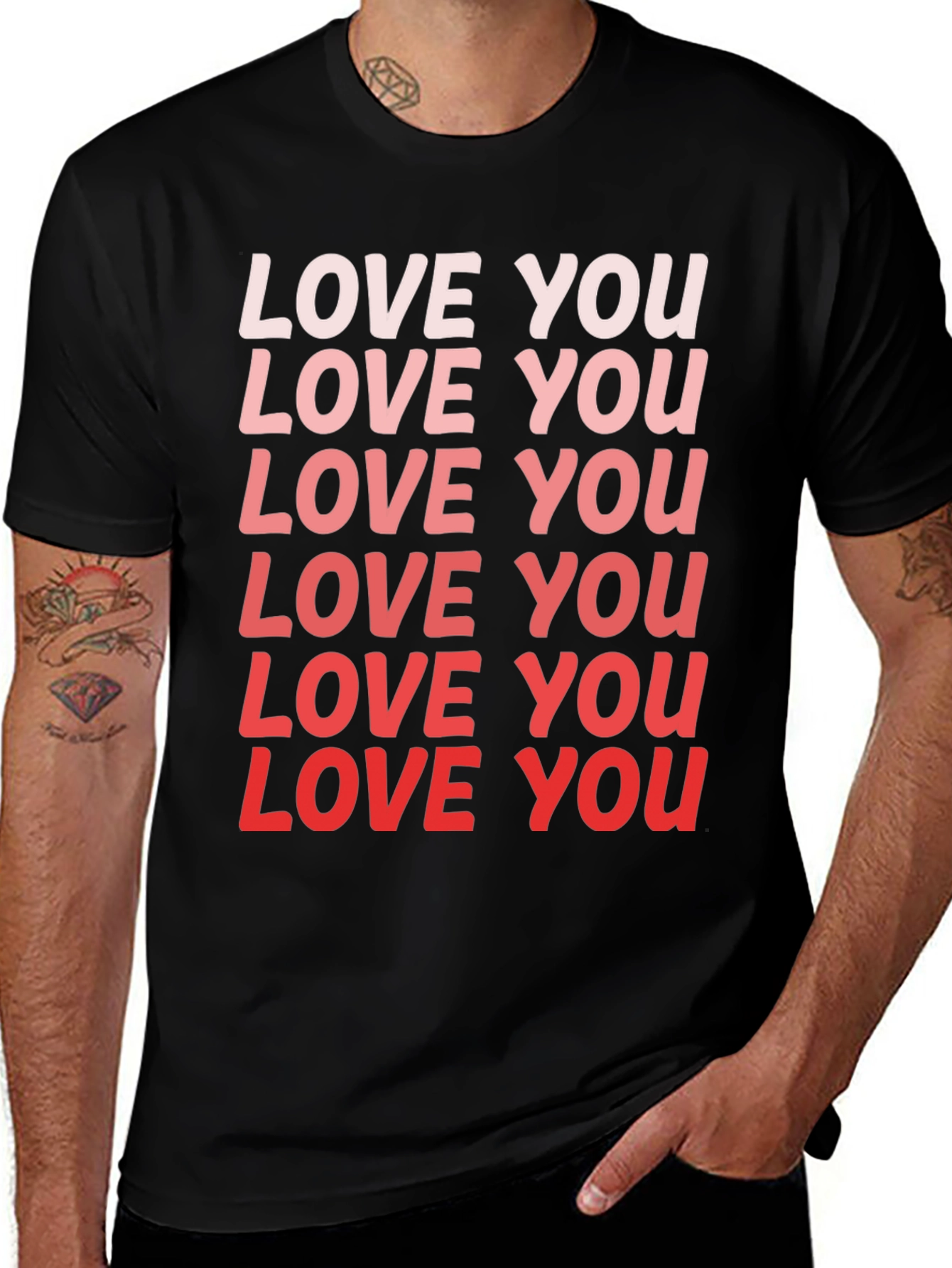 Variant 23 of Love You Gradient Tee - Stylish Graphic T-Shirt