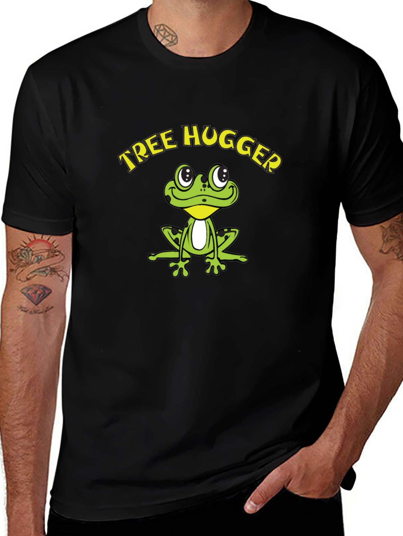Variant 6 of Tree Hugger Frog Graphic Tee - Eco Friendly T-Shirt