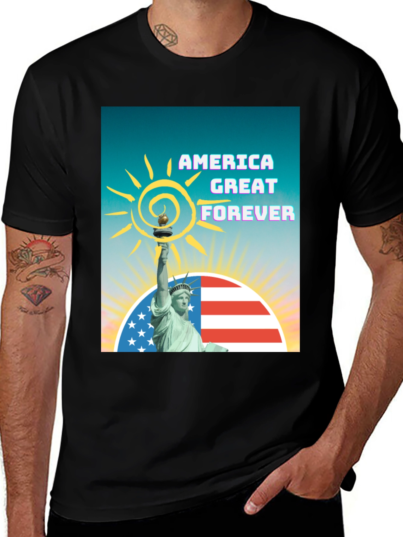 Black America Great Forever Graphic Tee main image