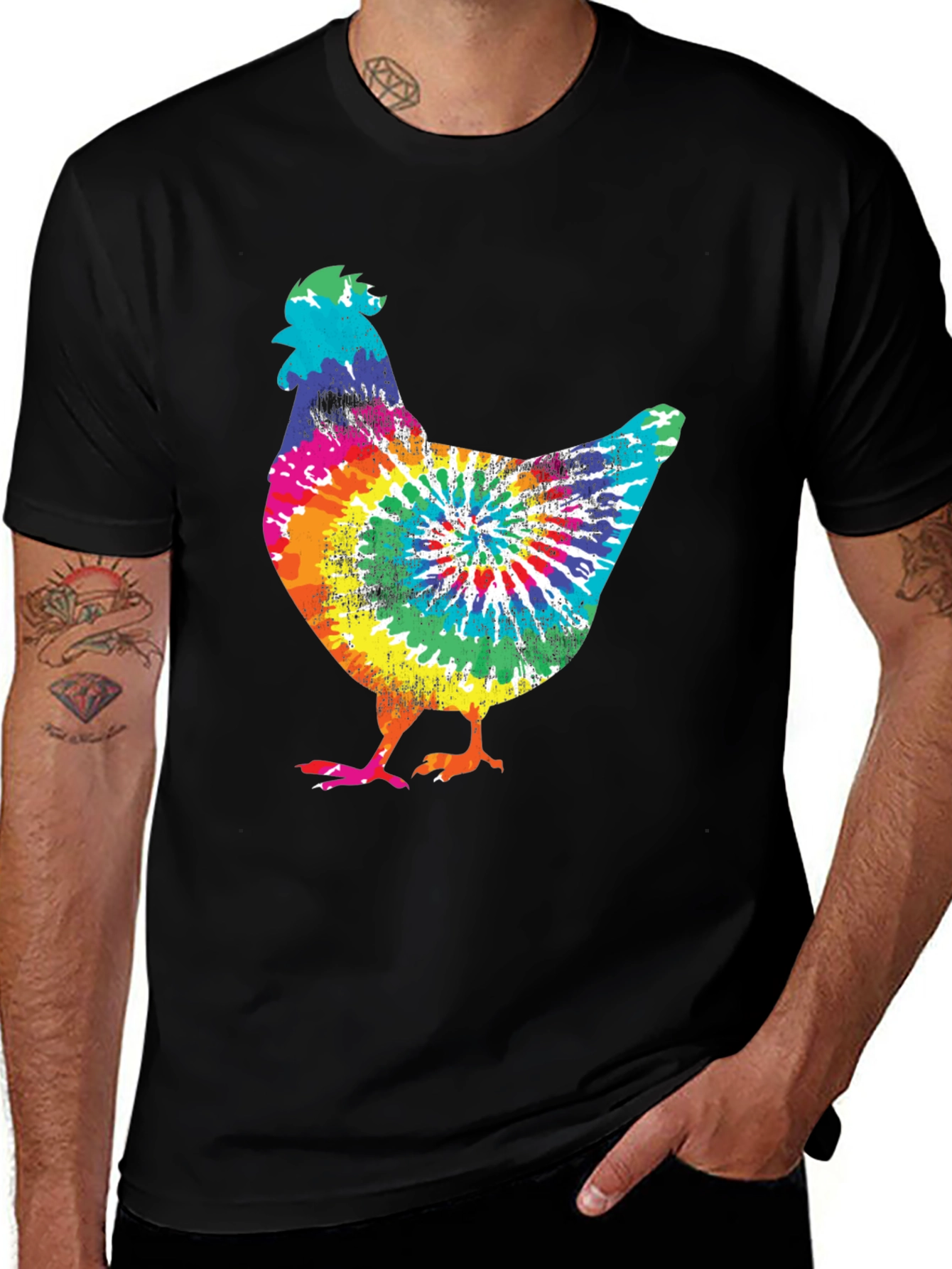 Variant 24 of Tie-Dye Chicken Graphic Tee